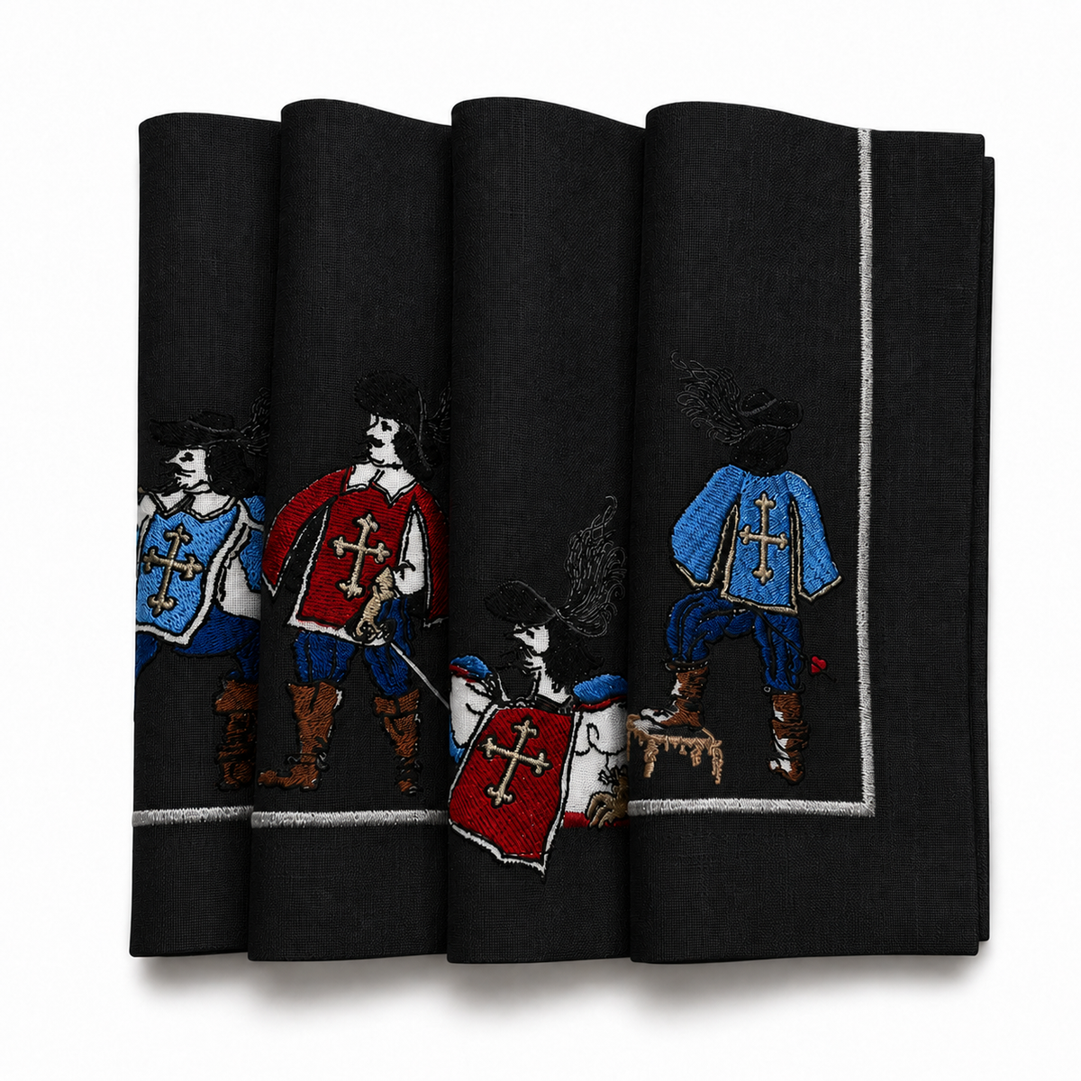 erplain_file_id:1691263 - Ensemble 4 serviettes de table Collection Musketeer Black