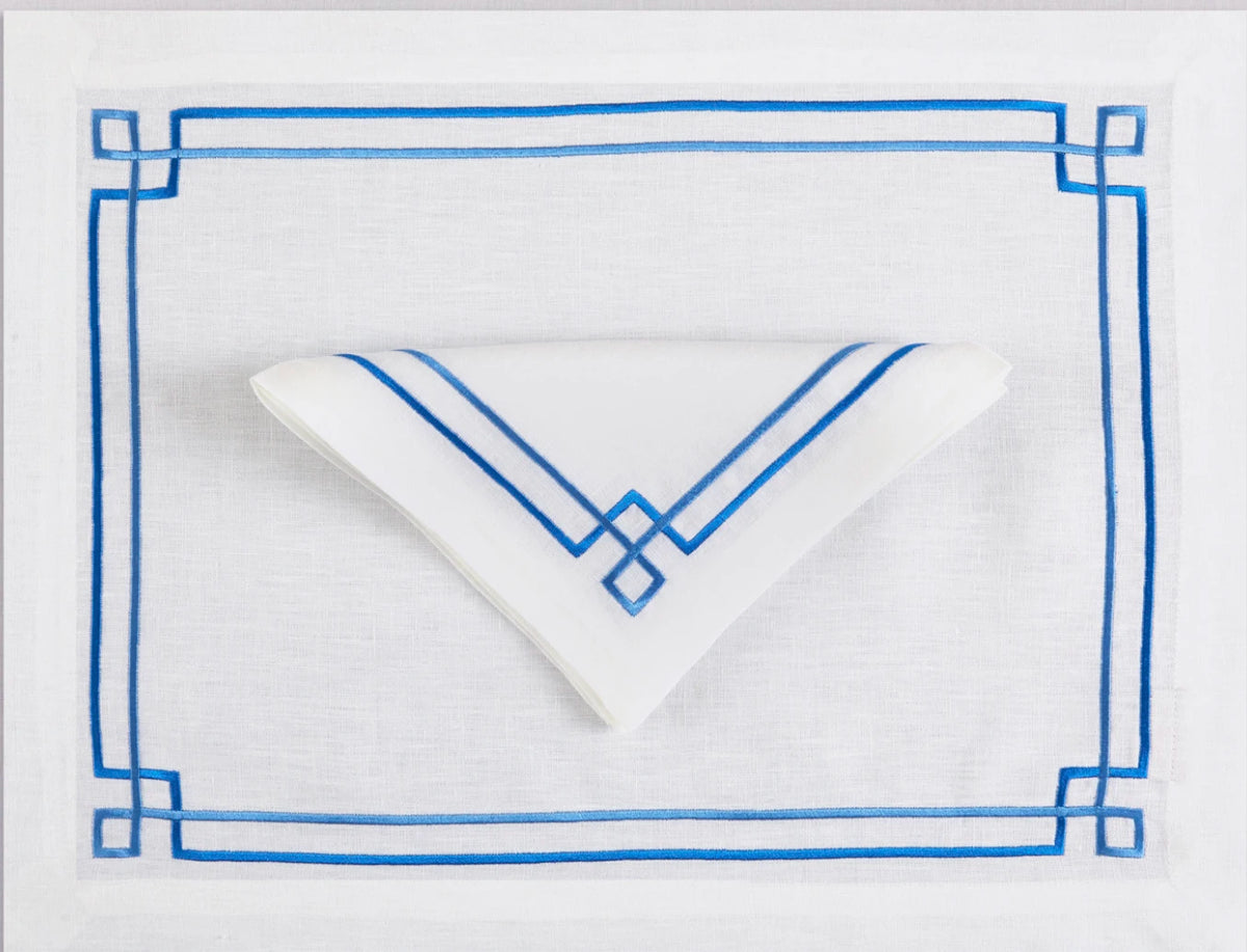 Ensemble 4 sets de table Collection Linear Bleu
