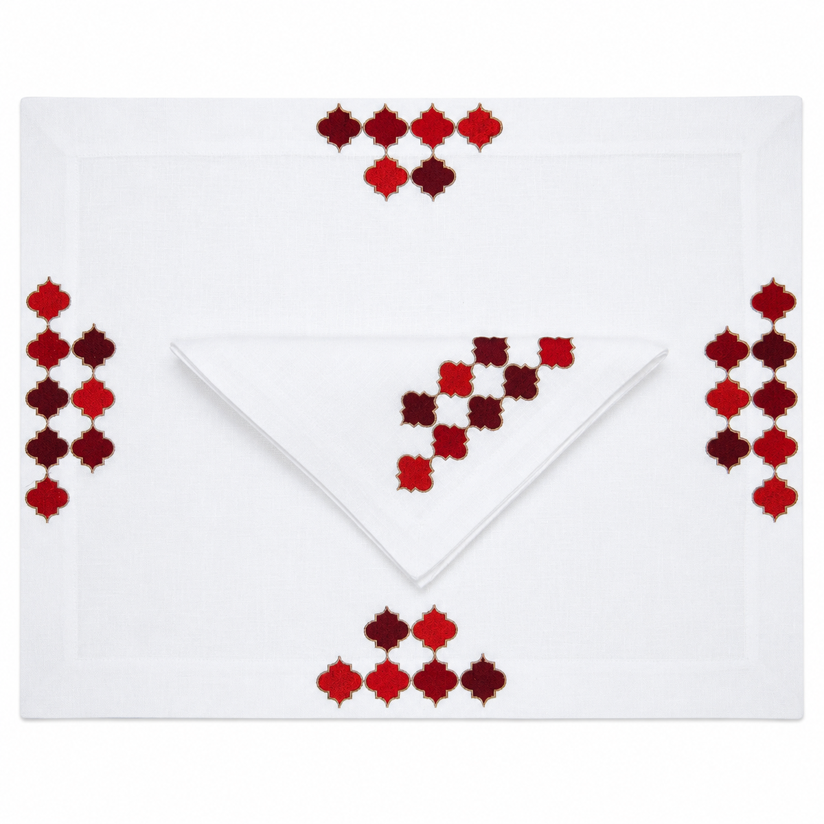 Ensemble 4 sets de table Collection Royal Rouge