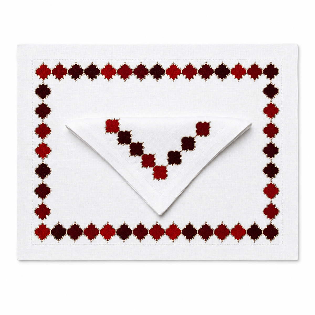 erplain_file_id:1679953 - Ensemble 4 serviettes de table Collection Flush Royal Rouge