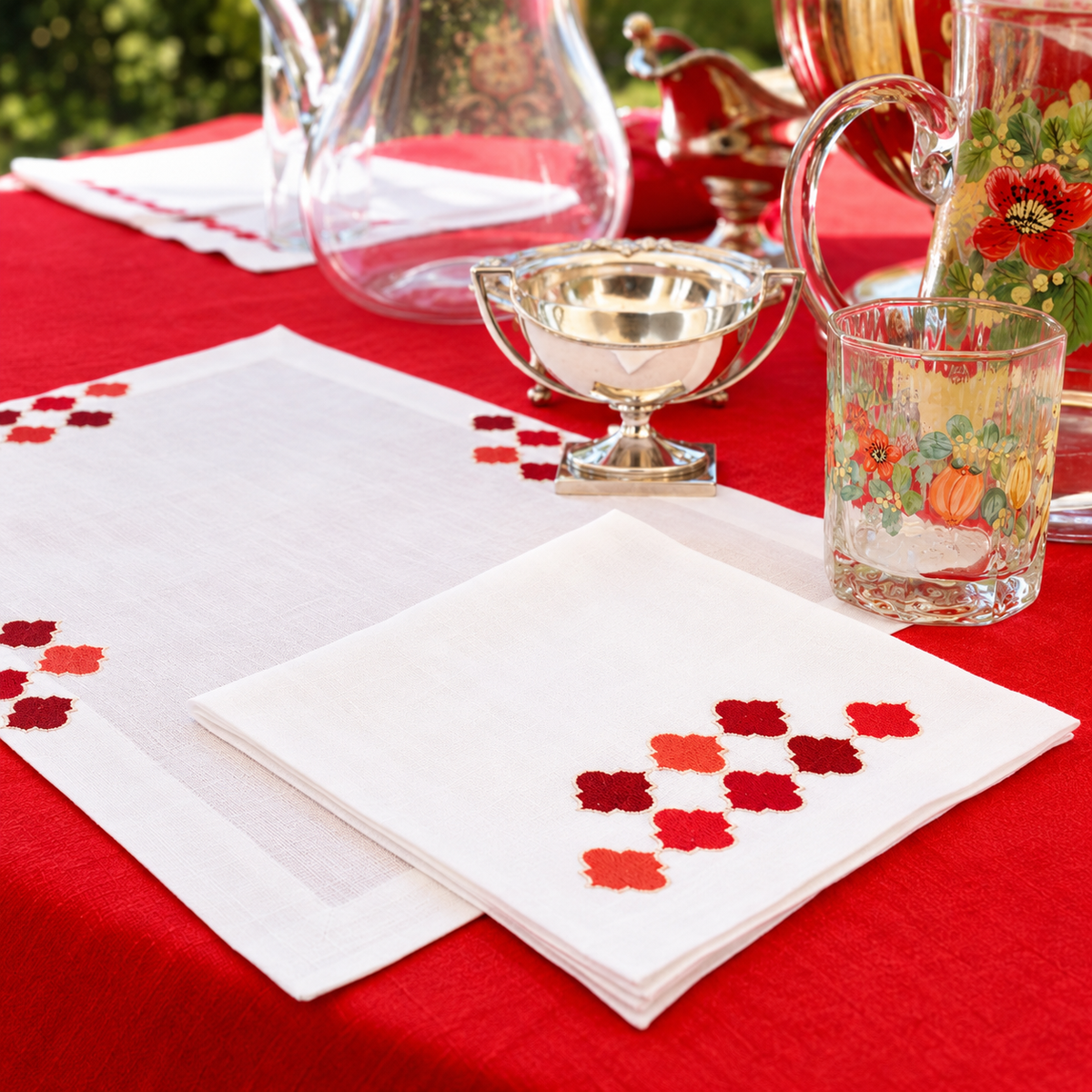 Ensemble 4 sets de table Collection Royal Rouge
