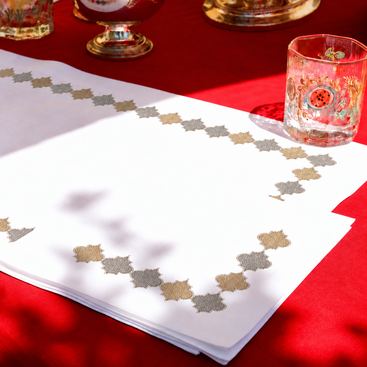 Ensemble 4 serviettes de table Collection Flush Royal Gold/Silver