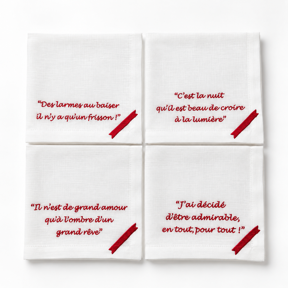 Ensemble 4 serviettes de table Collection Cyrano Rouge