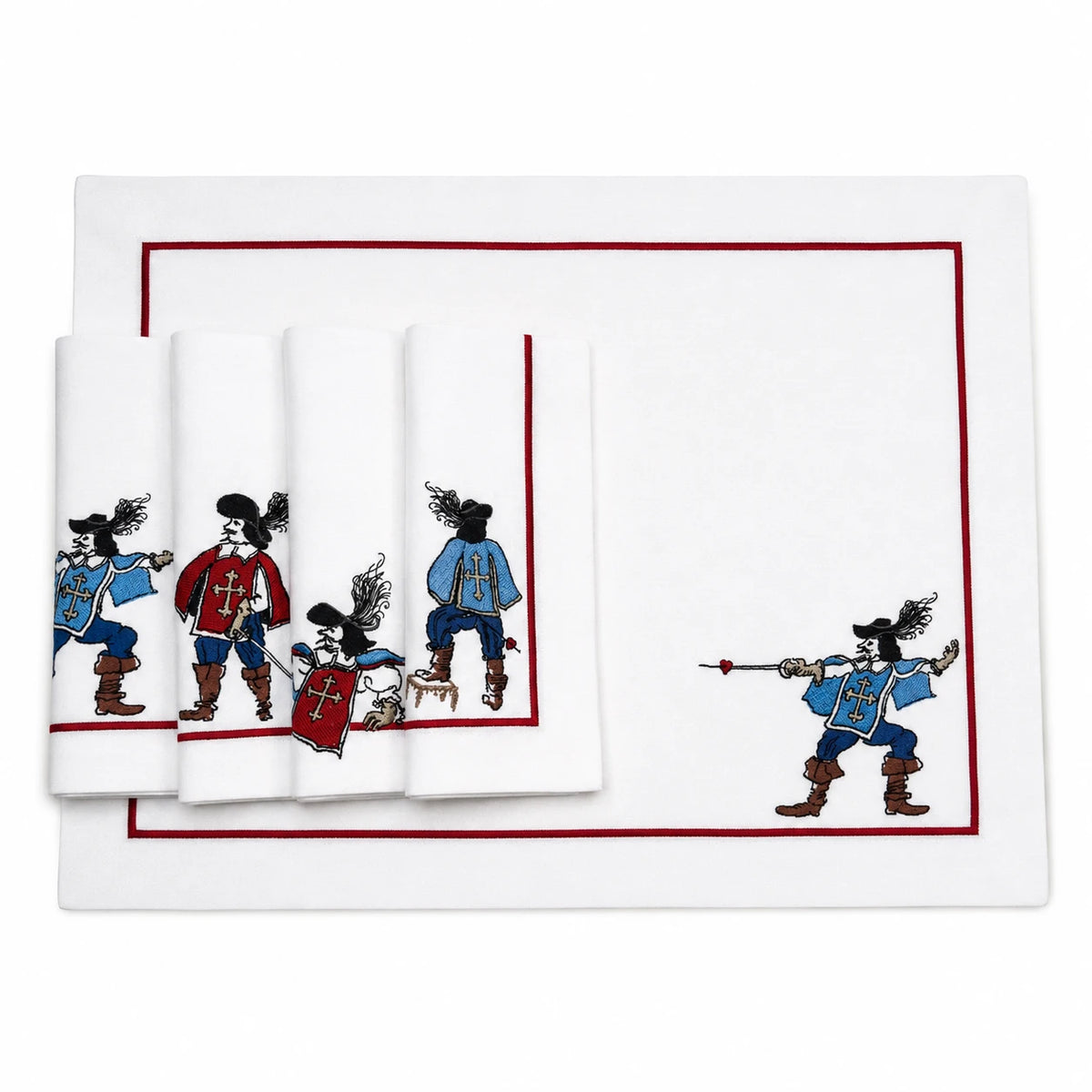 Ensemble 4 serviettes de table Collection Musketeer Rouge