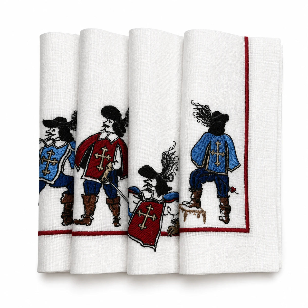 Ensemble 4 serviettes de table Collection Musketeer Rouge